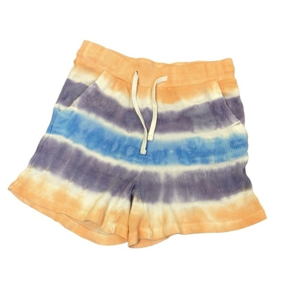 Simply Southern Tie Dye Waffle Knit Lounge Beach Shorts Peach Purple Blue Sz M - Picture 3 of 14